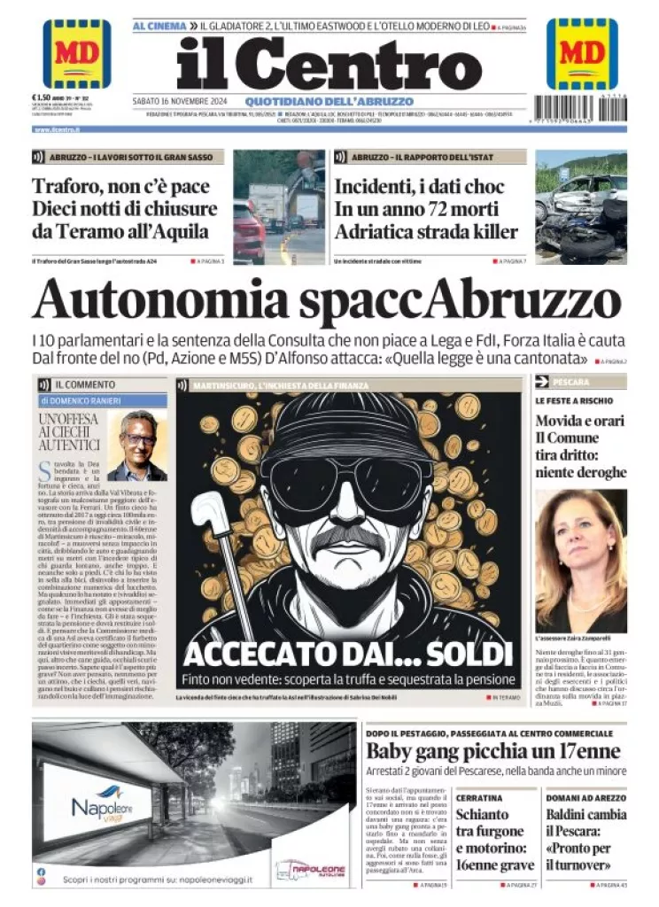 Prima-pagina-il centro-oggi-edizione-del-2024-11-16